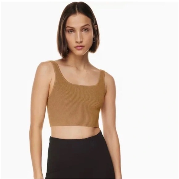 ❤️Aritzia Babaton Sculpt Knit Squareneck Cropped Tank - Picture 1 of 4